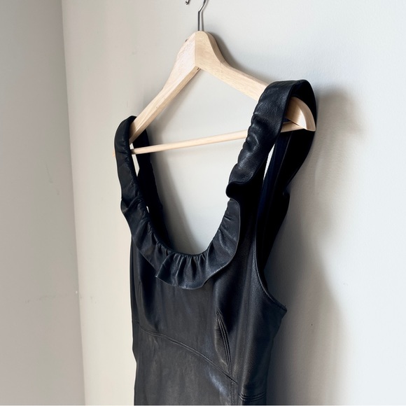 L’Agence Soft Leather Wave Dress. Black, Sz 2 (S) - Picture 2 of 8